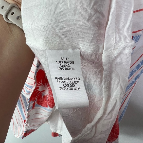 LULUS Pretty Mama Hibiscus Floral Tropical Short Sleeve Dress Womens M - Picture 8 of 12